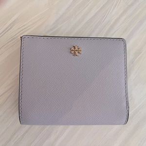 Tory Burch small compact bifold wallet- lavender/purple
